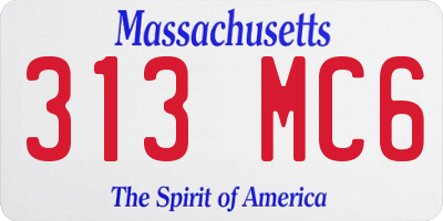 MA license plate 313MC6