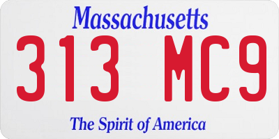 MA license plate 313MC9