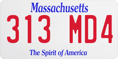 MA license plate 313MD4