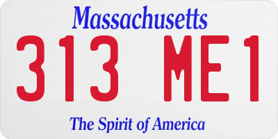 MA license plate 313ME1