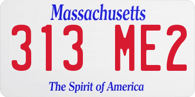 MA license plate 313ME2