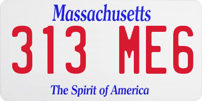 MA license plate 313ME6