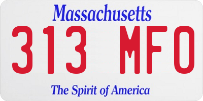 MA license plate 313MF0