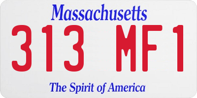 MA license plate 313MF1