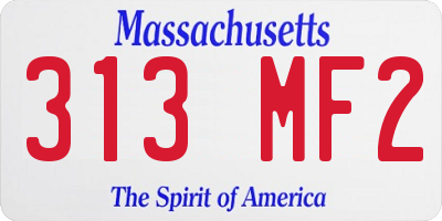 MA license plate 313MF2
