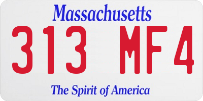 MA license plate 313MF4