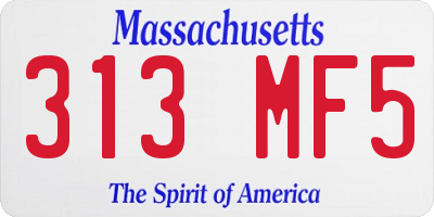 MA license plate 313MF5