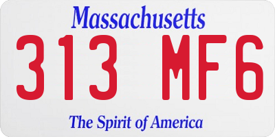 MA license plate 313MF6