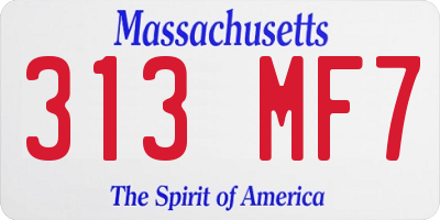 MA license plate 313MF7