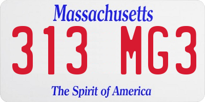 MA license plate 313MG3