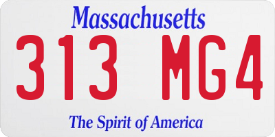 MA license plate 313MG4
