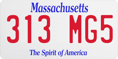 MA license plate 313MG5