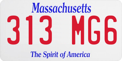 MA license plate 313MG6