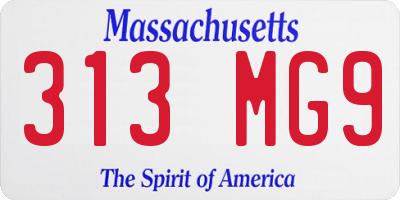 MA license plate 313MG9