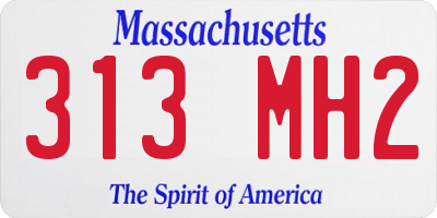 MA license plate 313MH2