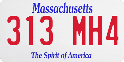 MA license plate 313MH4
