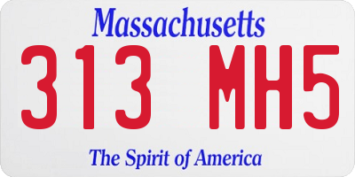 MA license plate 313MH5