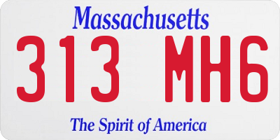 MA license plate 313MH6