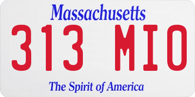 MA license plate 313MI0