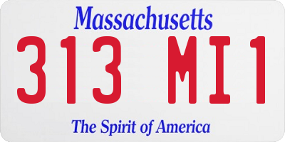 MA license plate 313MI1