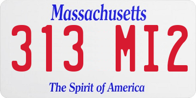 MA license plate 313MI2