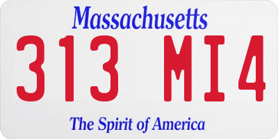 MA license plate 313MI4