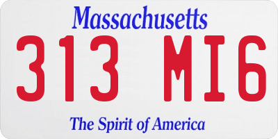 MA license plate 313MI6