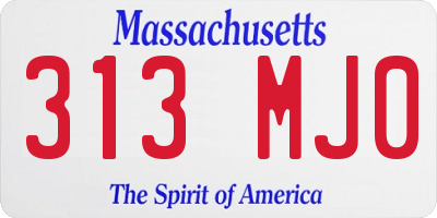 MA license plate 313MJ0