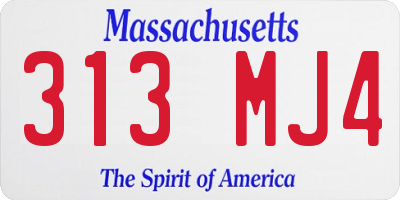 MA license plate 313MJ4
