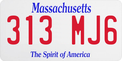 MA license plate 313MJ6