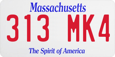 MA license plate 313MK4