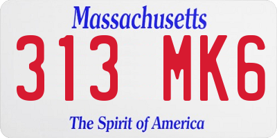 MA license plate 313MK6