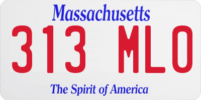 MA license plate 313ML0