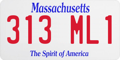 MA license plate 313ML1