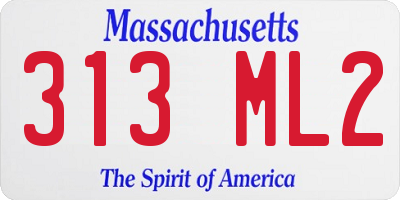 MA license plate 313ML2