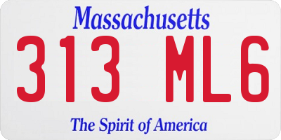 MA license plate 313ML6