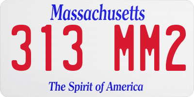MA license plate 313MM2