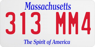 MA license plate 313MM4