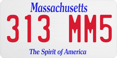 MA license plate 313MM5