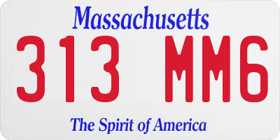 MA license plate 313MM6