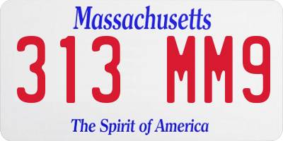 MA license plate 313MM9