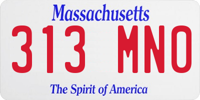 MA license plate 313MN0