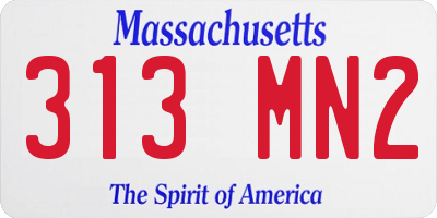 MA license plate 313MN2