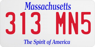 MA license plate 313MN5