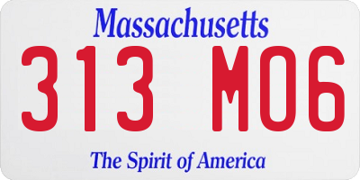 MA license plate 313MO6