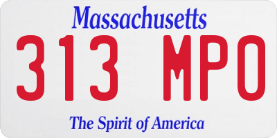 MA license plate 313MP0