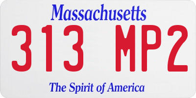 MA license plate 313MP2
