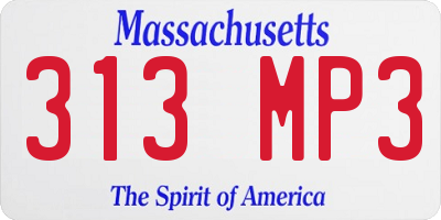 MA license plate 313MP3