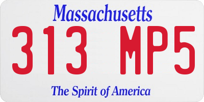 MA license plate 313MP5