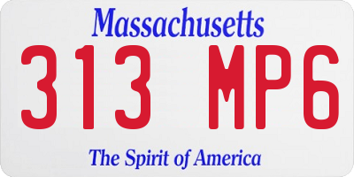 MA license plate 313MP6
